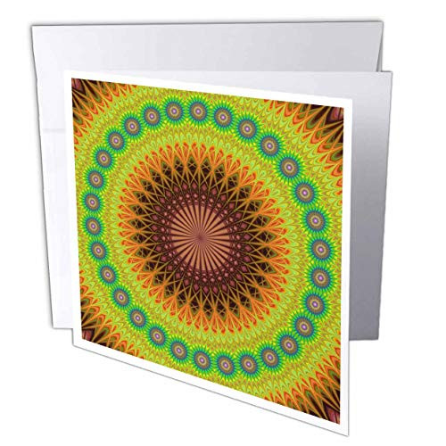 3dRose David Zydd - Star Mandalas - Mandala Star Circle - Bohemian Graphic Design - 1 Greeting Card with Envelope -gc_299792_5-