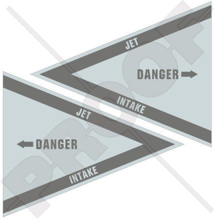 DANGER JET INTAKE LowVis NATO RAF USAF US Navy Aircraft Helicopter 3 inch -75mm- Vinyl Stickers Decals x2