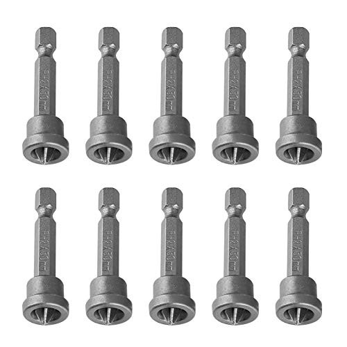 10Pcs/Set 50mm PH2 Hex Shank Screwdriver Adjustable Drill Bits Set Anti-slip Magnetic for Drywall Plasterboard Locating