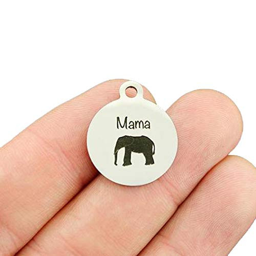Mama Elephant Stainless Steel Charms - Exclusive Line - Quantity Options - BFS4768 Choose Quantity 1 Charm