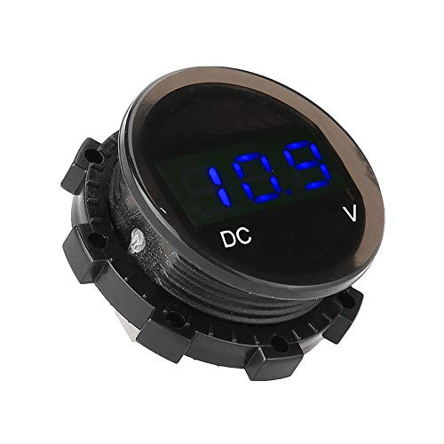 Topzon Motorcycle Voltmeter - Modified Motorcycle Voltmeter LED Digital Display Voltage Volt Gauge Panel Meter-Blue-