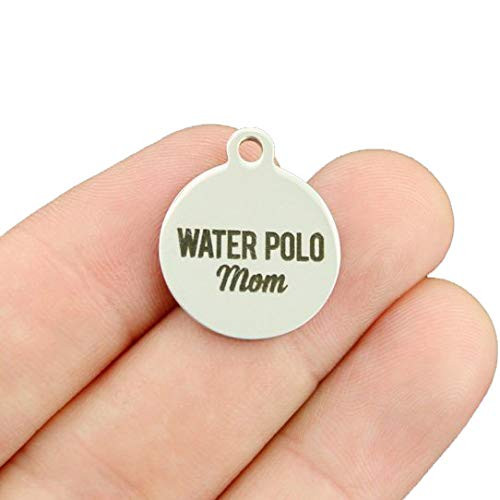 Water Polo Mom Stainless Steel Charms - Exclusive Line - Quantity Options - BFS1885