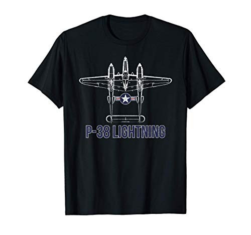 P 38 Lightning Fighter Aircraft Carrier Aviation T-Shirt