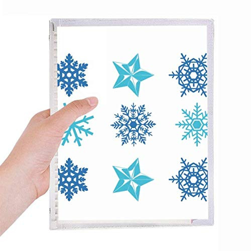 Circle Christmas Snowflake Illustration Notebook Loose Leaf Diary Refillable Journal Stationery