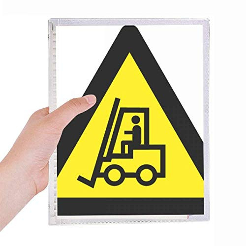 Warning Symbol Yellow Black Forklifts Triangle Notebook Loose Leaf Diary Refillable Journal Stationery