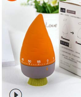 Not application Countdown Timer Carrot Shape Mechanical Kitchen Timer Cooking Baking Timing Tool Yellow Fruit Vegetable Time Manager Learning Method Efficiency Timer Mechanical Reminder Timing
