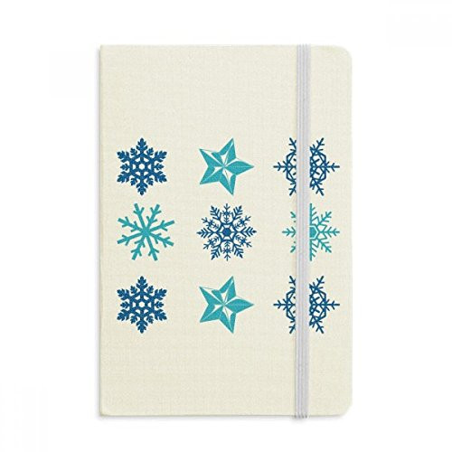 Circle Christmas Snowflake Illustration Notebook Official Fabric Hard Cover Classic Journal Diary