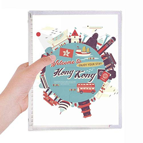 Hong Kong Circle Famous Places Notebook Loose Leaf Diary Refillable Journal Stationery