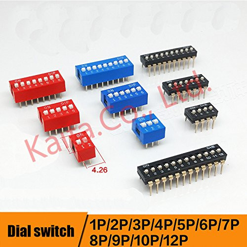 10pcs/lots Direct dial code switch DIP switch DP-1P 2P 3P 4P 5P 6P 7P 8P 9P 10P 12P 2.54MM DS pitch Side - -Color 8P Size Blue-