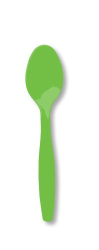 Creative Converting Touch of Color Premium 24 Count Plastic Spoons Citrus Green