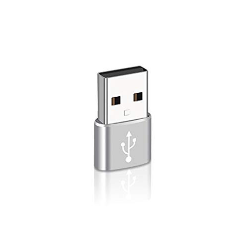 hudiemm0B Type-C to USB 3.0 Adapter Mini Type-C Female to USB 3.0 Male Adapter Data Transfer Charging OTG Connector Silver
