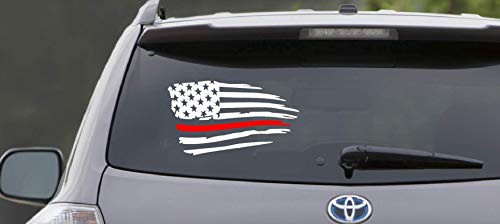 Firefighter Support Decal- Thin Red Line- White Decal American Flag Sticker/ Decal Support of Firefighters and EMTs Firefighter Support Decal- Thin Red Line- White Decal American Flag Sticker/ Decal Support of Firefighters and EMTs