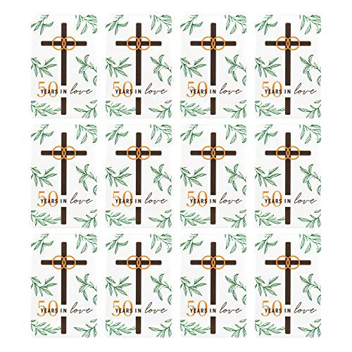 50 Years in Love Brown Cross 2.5 x 4 Cardstock Bookmark Pack of 12