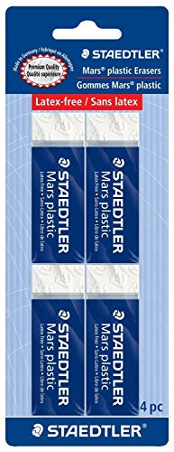 Staedtler Mars Plastic Erasers -52650BK4- -2 Packs of 4 Erasers - Total of 8 Erasers-