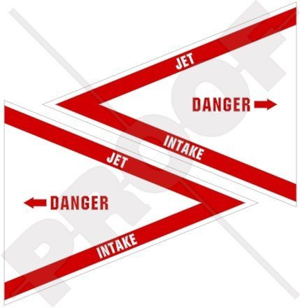 DANGER JET INTAKE USAF US Navy Aircraft 4 inch -100mm- Vinyl Stickers Decals x2