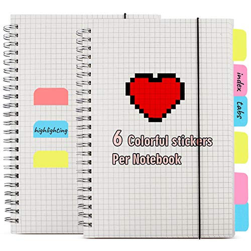 LAFUTURE Graph Paper Notebook 2 Pack - B5 Graph Grid Spiral Journal 8x10 inch with 80gsm Graph Paper 80 Sheets Per Pack