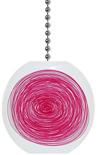Red Scribble Circles Solid Ceramic Fan Pull