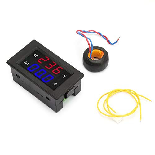 LED Digital Display AC 100~300V Voltmeter 0-100A Ampere Meter Instrument-Red PlusBlue-