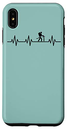 iPhone XS Max Rock Climbing Hiker Lifeline Heartbeat Funny Climbing Gift Case