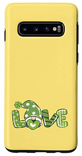 Galaxy S10 Yellow Shamrock Leprechaun Gnome Love St Patricks Day Gift Case