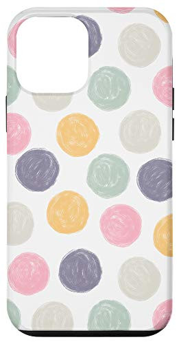 iPhone 12 mini Chalk Art Circle Dots Colors White Background Women Girls Case