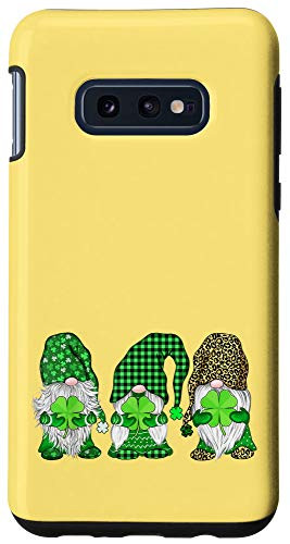Galaxy S10e Trendy Yellow Gnome Irish St Patrick Day Shamrock Plaid Gift Case