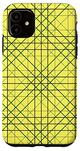 iPhone 11 Yellow  and  Green Plaid Pattern Gingham Checkered Gift Case