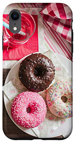 iPhone XR Sweet Colorful Donuts Circle Food Sugar Donat Stand Up Case