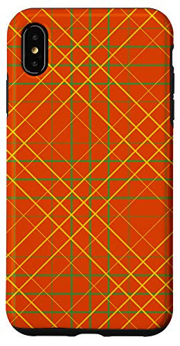 iPhone XS Max Green Orange  and  Yellow Plaid Pattern Gingham Checkered Gift Case