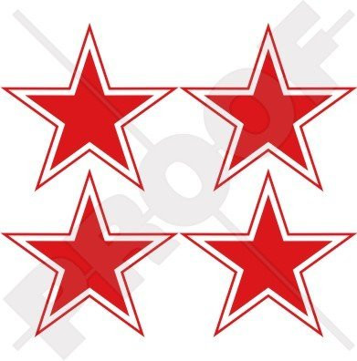 RUSSIA Russian AirForce USSR Soviet Type 3 Red Star Aircraft Roundels 2 inch -50mm- Vinyl Stickers Decals x4