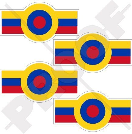 VENEZUELA Venezuelan AirForce FAV Aircraft Roundel 2.8 inch -70mm- Vinyl Stickers Decals x4