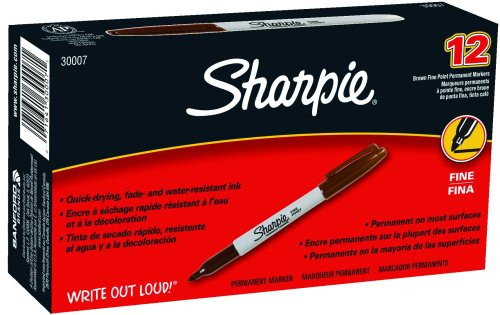 Sharpie Fine Point Permanent Markers 12 Brown Markers -30007-