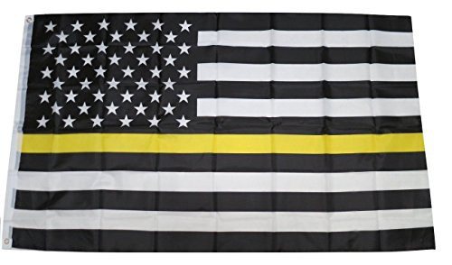 TRADE USA Premium Store Thin Yellow Line Flag 3x5 Tow Truck Driver Operator Flatbed Rollback Wrecker