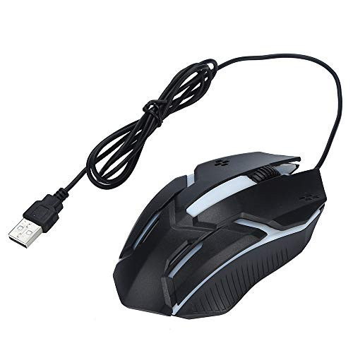 Mice Mouse PC Laptop USB Wired Optical Mouse 1200 DPI Gaming Office Computer -Black-