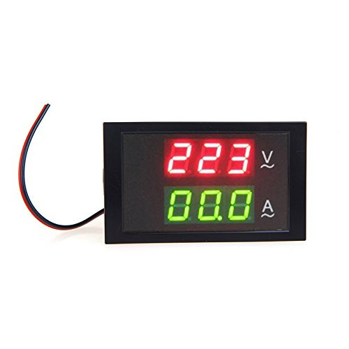 Gecheer Voltmeter Ammeter Dual Display Digital LED Voltage Meter Ammeter Voltmeter with Current Transformer AC80-300V 0-50.0A 2 in 1 Multimeter Voltage Ammeter Tester Gauge