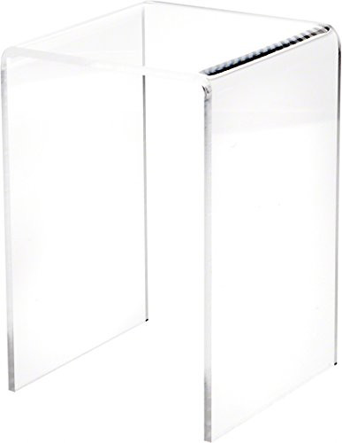Plymor Brand Clear Acrylic Tall Square Riser, 7.5" H x 5" W x 5" D (3/16" thick)