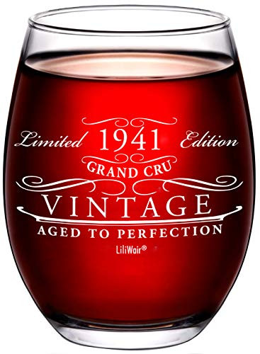 1941 80th Birthday Gifts Men Women - Birthday Gift for Man Woman turning 80 - Funny 80 th Party Supplies Decorations Ideas -Eighty Year Old Bday -80 Years Gag Vintage Wine Presents Mens