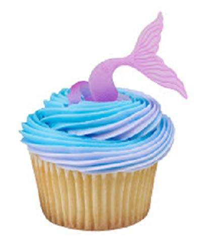 Mermaid Cupcake Toppers Rings Birthday Party Favors Package of 36 from Blue Fox Baking