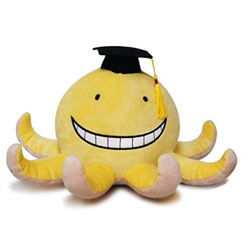 Cuecutie Anime Koro Sensei Plush Classroom Character Octopus Plushie Toy Doll Stuffed Funny Yellow Cartoon Throw Pillow Collection-6 inch-