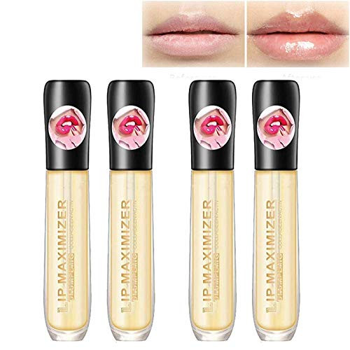 Alkyne Lip Maximizer Plumping Gloss Lip Plumper Extreme Lip Gloss Enhancer Booster Lip Repairing Reduce Lip Fine Lines Eliminate Dryness Enhances Plump Gloss Moisturizing Lip Care Serum 4PCS