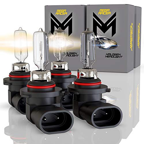 Mega Racer Combo 9006-HB4 55W 9005-HB3 65W Clear 4300K Xenon Halogen Headlight Bulb -High/Low Beam- Stock Head Light US