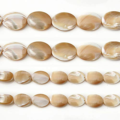 8x12mm Natural Oval Mother of Pearl Shell Beads Loose Gemstone Beads for Jewelry Making Strand 15 Inch -33pcs-