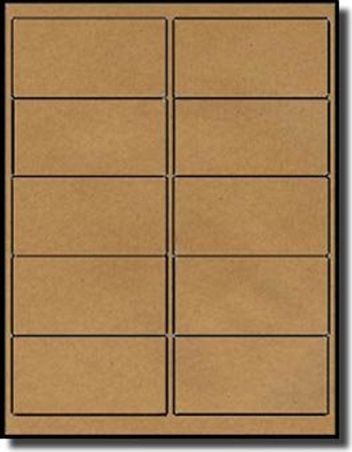 200 Labels Outfitters 4 x 2 inches Brown Kraft Self Adhesive Labels 20 Sheets with 10 Labels per Sheet