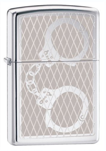 Zippo High Polish Chrome Handcuff Bling Lighter