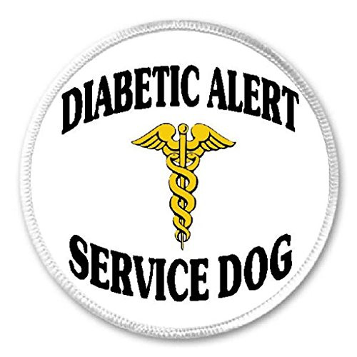 Diabetic Alert Service Dog - 3 inch Circle Sew/Iron On Patch Medical Animal