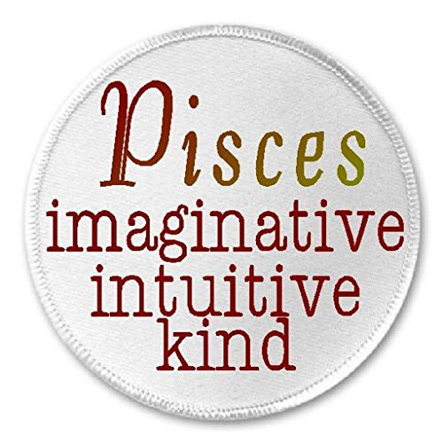 Pisces - 3 inch Circle Sew/Iron On Patch Astrological Horoscope Sign Birthday
