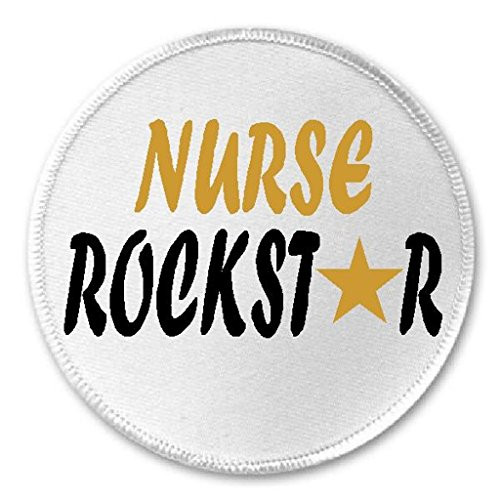 Nurse Rockstar - 3 inch Circle Sew/Iron On Patch Nursing Nurses Medical