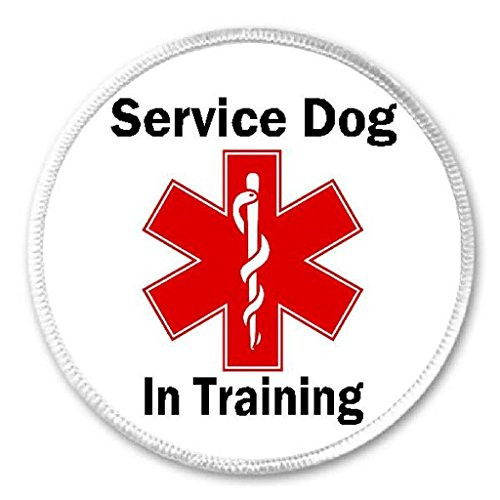 Service Dog In Training - 3 inch Circle Sew/Iron On Patch Medical Animal