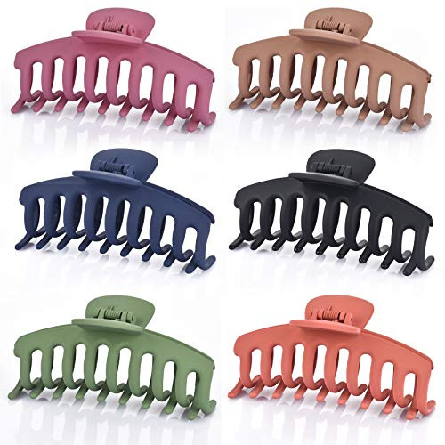 Large Claw Clips 6Pcs Hair Claw Clips for women 4 Inch Nonslip Hair Clips for Thick Hair Strong Hold Hair Clips for Heavy Hair Big Claw Hair Clips for Thin Hair Matte Claw Clips for girls -6 Colors- Large Claw Clips 6Pcs Hair Claw Clips for women 4 Inch Nonslip Hair Clips for Thick Hair Strong Hold Hair Clips for Heavy Hair Big Claw Hair Clips for Thin Hair Matte Claw Clips for girls -6 Colors-