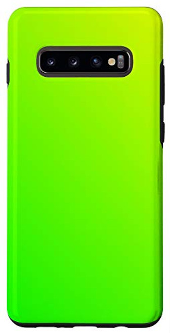 Galaxy S10 Plus Bright Green Gradient Aesthetic Ombre Vibrant Lime Green Case